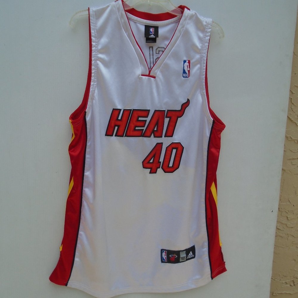Adidas Men's NBA Miami Heat Haslem #40 Jersey Size 52 White